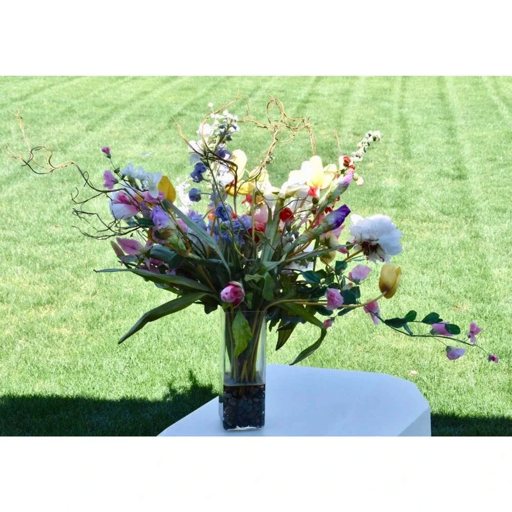Artificial Colorful Silk Spring Floral Bouquet Centerpiece Arrangement 32